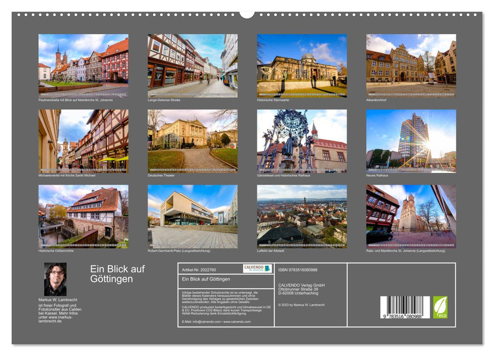 Ein Blick auf Göttingen (CALVENDO Premium Wandkalender 2026)