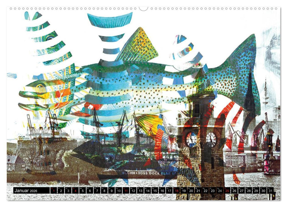 Hamburg Abstrakt (CALVENDO Wandkalender 2026)