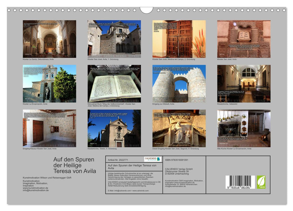 Auf den Spuren der Heilige Teresa von Avila (CALVENDO Wandkalender 2026)
