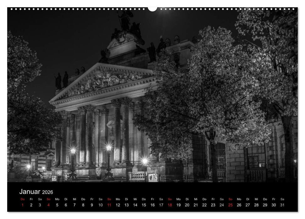 Dresden - Elbflorenz bei Nacht (CALVENDO Wandkalender 2026)
