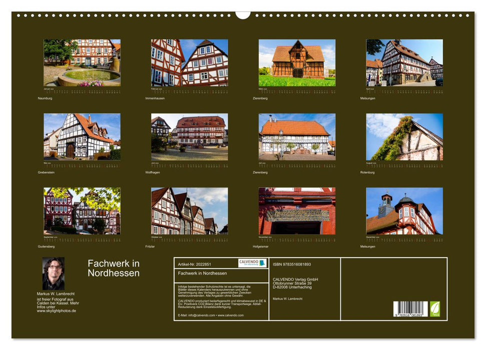Fachwerk in Nordhessen (CALVENDO Wandkalender 2026)