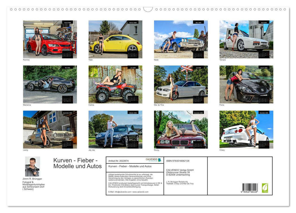 Kurven - Fieber - Modelle und Autos (CALVENDO Wandkalender 2026)