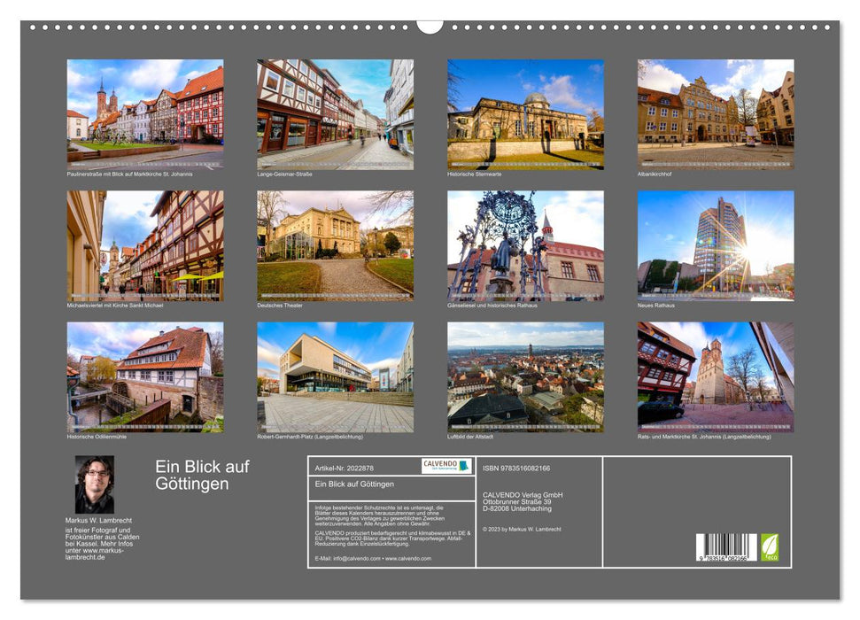 Ein Blick auf Göttingen (CALVENDO Wandkalender 2026)
