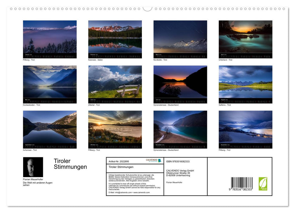 Tiroler Stimmungen (CALVENDO Premium Wandkalender 2026)