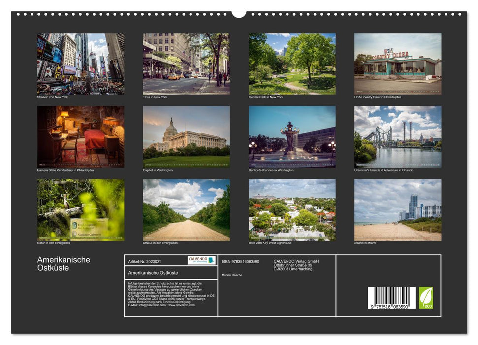 Amerikanische Ostküste (CALVENDO Premium Wandkalender 2026)