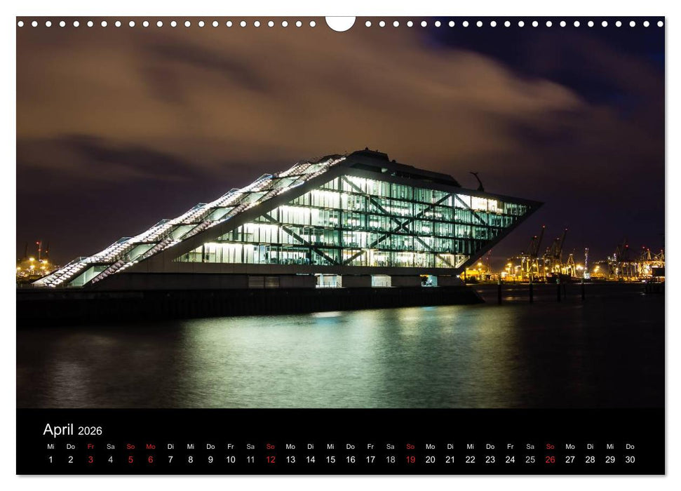 Hamburg - Nächtliche Impressionen (CALVENDO Wandkalender 2026)