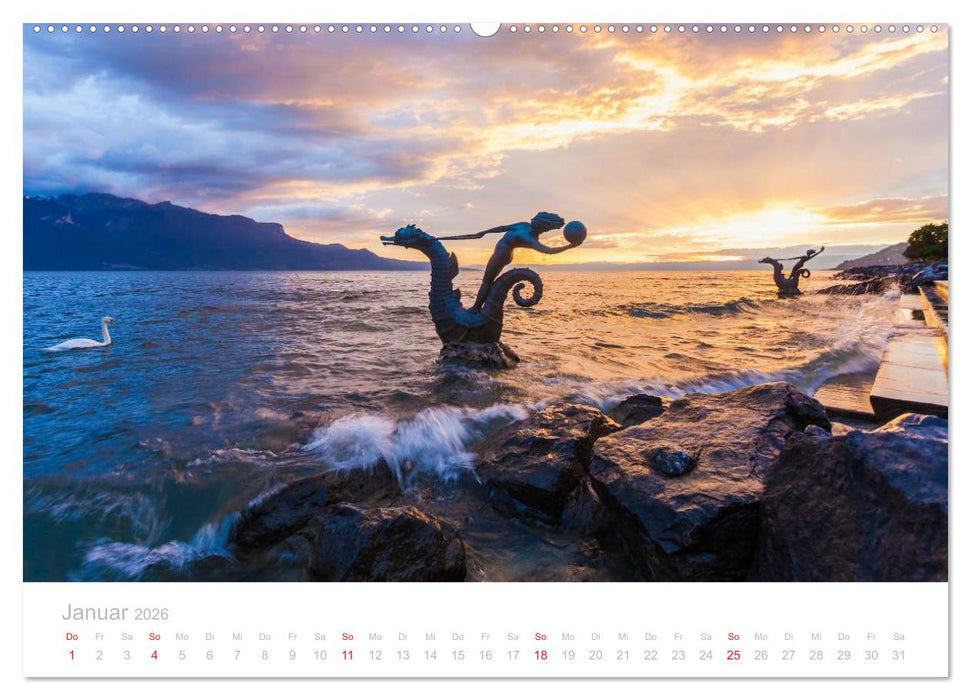 GENFER SEE Das Schweizer Ufer (CALVENDO Premium Wandkalender 2026)