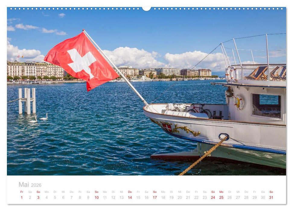 GENFER SEE Das Schweizer Ufer (CALVENDO Premium Wandkalender 2026)