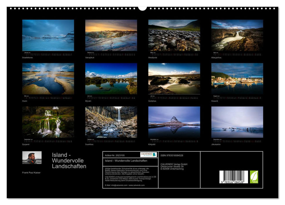 Island - Wundervolle Landschaften (CALVENDO Premium Wandkalender 2026)