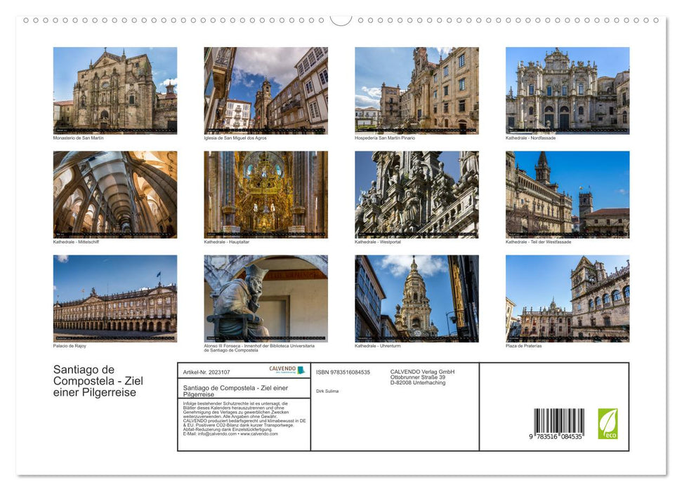 Santiago de Compostela - Ziel einer Pilgerreise (CALVENDO Premium Wandkalender 2026)