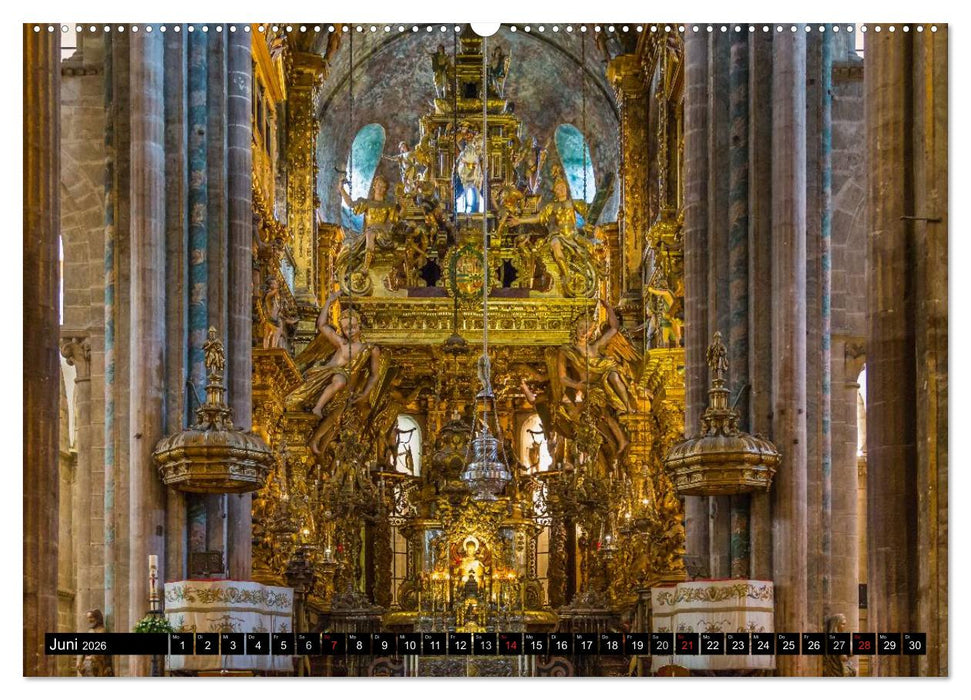 Santiago de Compostela - Ziel einer Pilgerreise (CALVENDO Premium Wandkalender 2026)