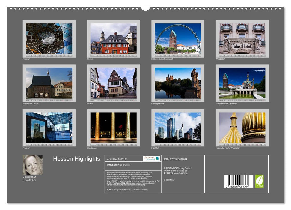 Hessen Highlights (CALVENDO Premium Wandkalender 2026)