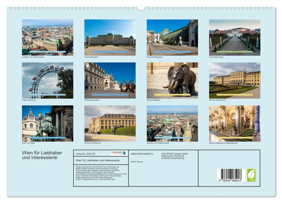 Wien für Liebhaber und Interessierte (CALVENDO Premium Wandkalender 2026)