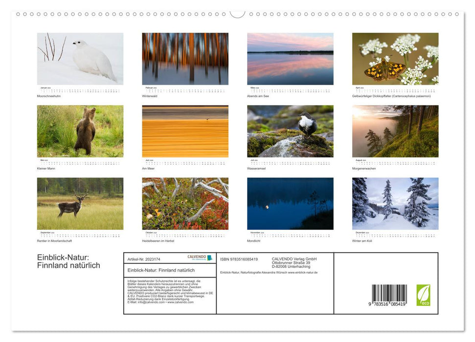 Einblick-Natur: Finnland natürlich (CALVENDO Premium Wandkalender 2026)