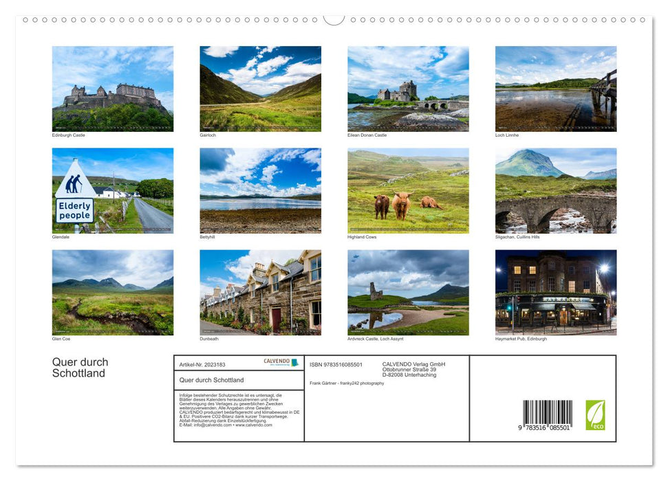 Quer durch Schottland (CALVENDO Premium Wandkalender 2026)