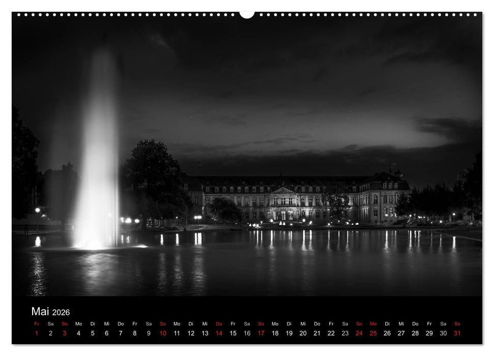 Stuttgart bei Nacht (CALVENDO Premium Wandkalender 2026)