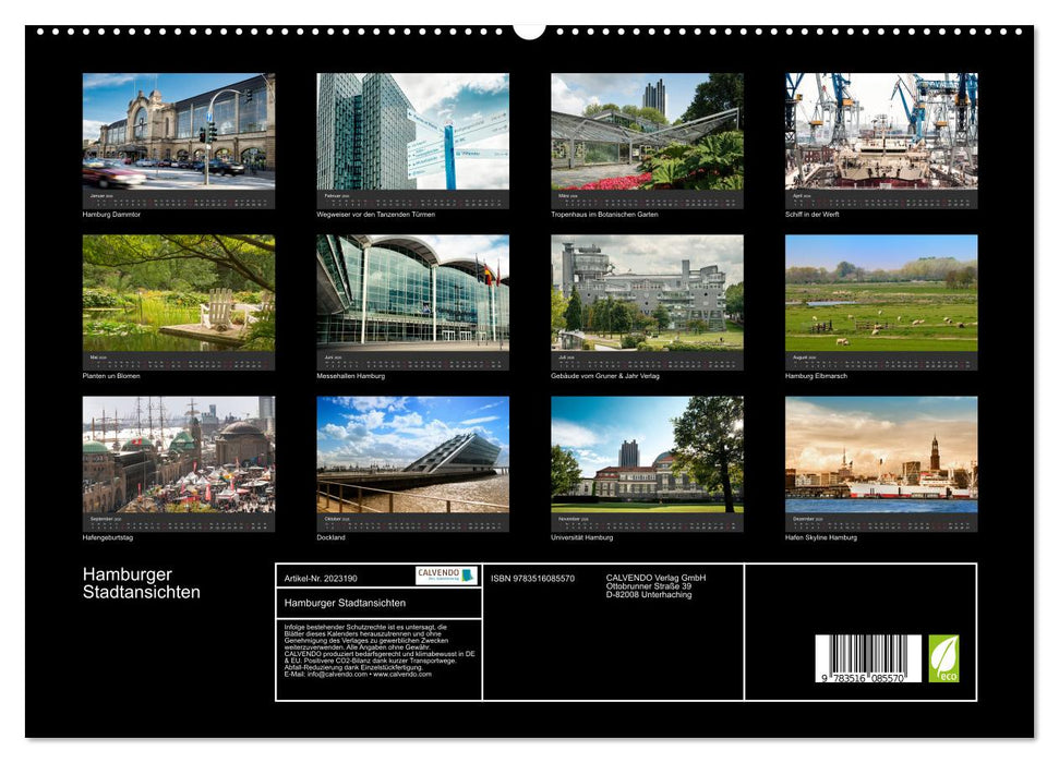 Hamburger Stadtansichten (CALVENDO Premium Wandkalender 2026)