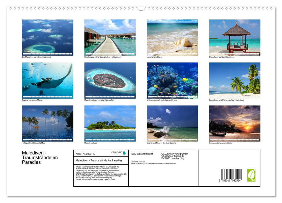 Malediven - Traumstrände im Paradies (CALVENDO Premium Wandkalender 2026)