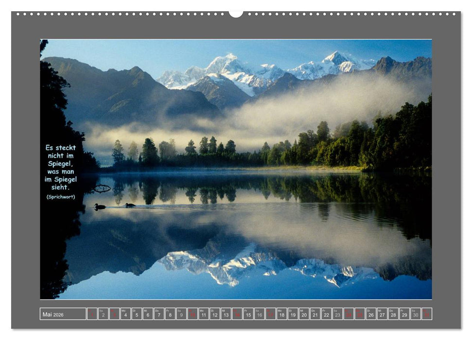 Naturwunder Neuseeland - in Bild und Text (CALVENDO Premium Wandkalender 2026)
