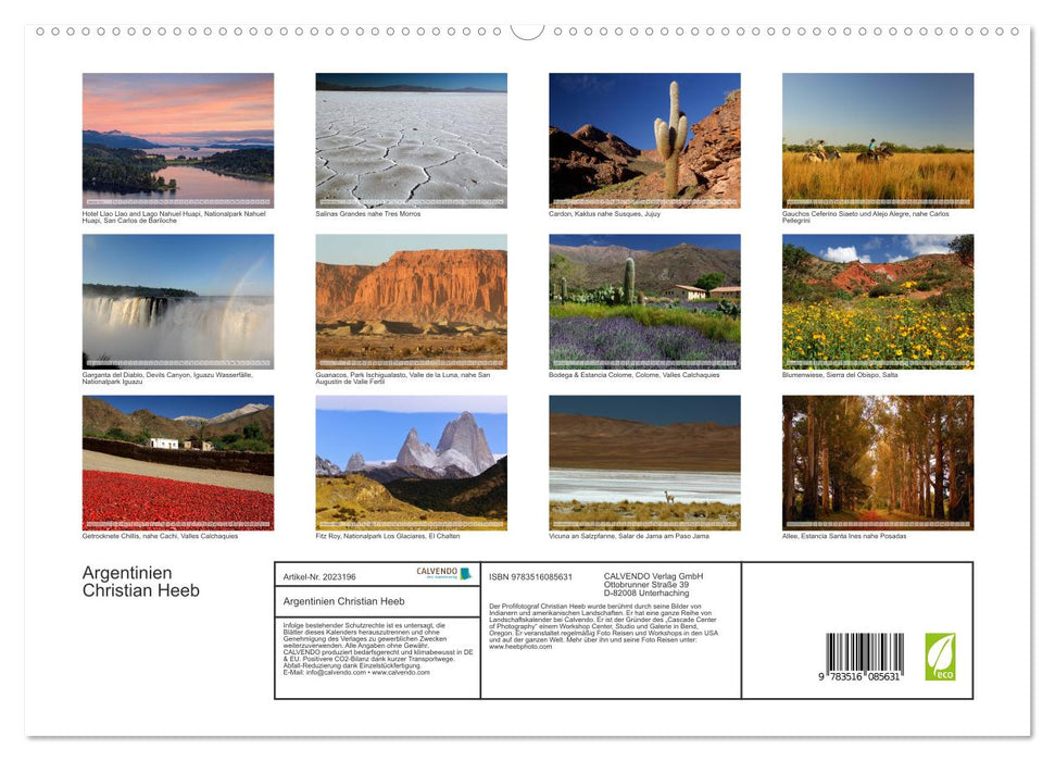 Argentinien Christian Heeb (CALVENDO Premium Wandkalender 2026)