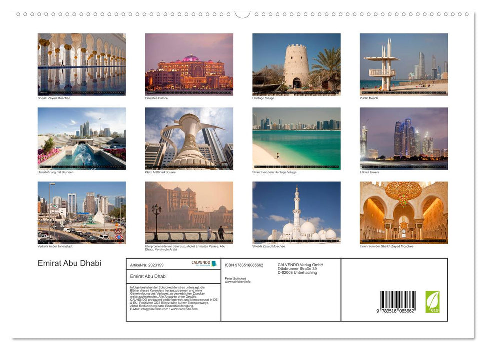 Emirat Abu Dhabi (CALVENDO Premium Wandkalender 2026)