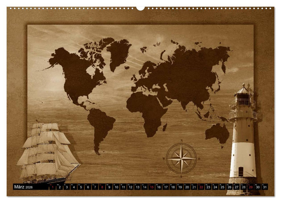 Nostalgie in Sepia (CALVENDO Premium Wandkalender 2026)