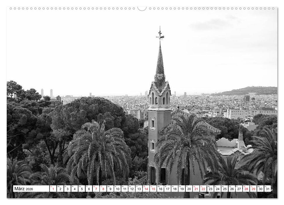 Barcelona Schwarz / Weiß Impressionen (CALVENDO Premium Wandkalender 2026)