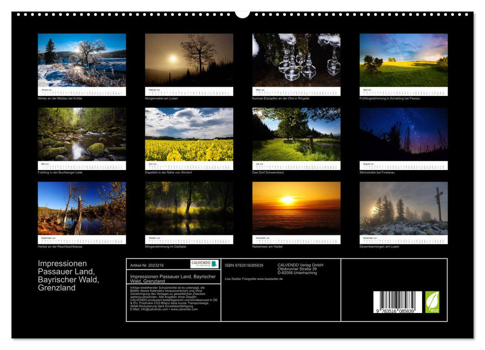 Impressionen Passauer Land, Bayrischer Wald, Grenzland (CALVENDO Premium Wandkalender 2026)
