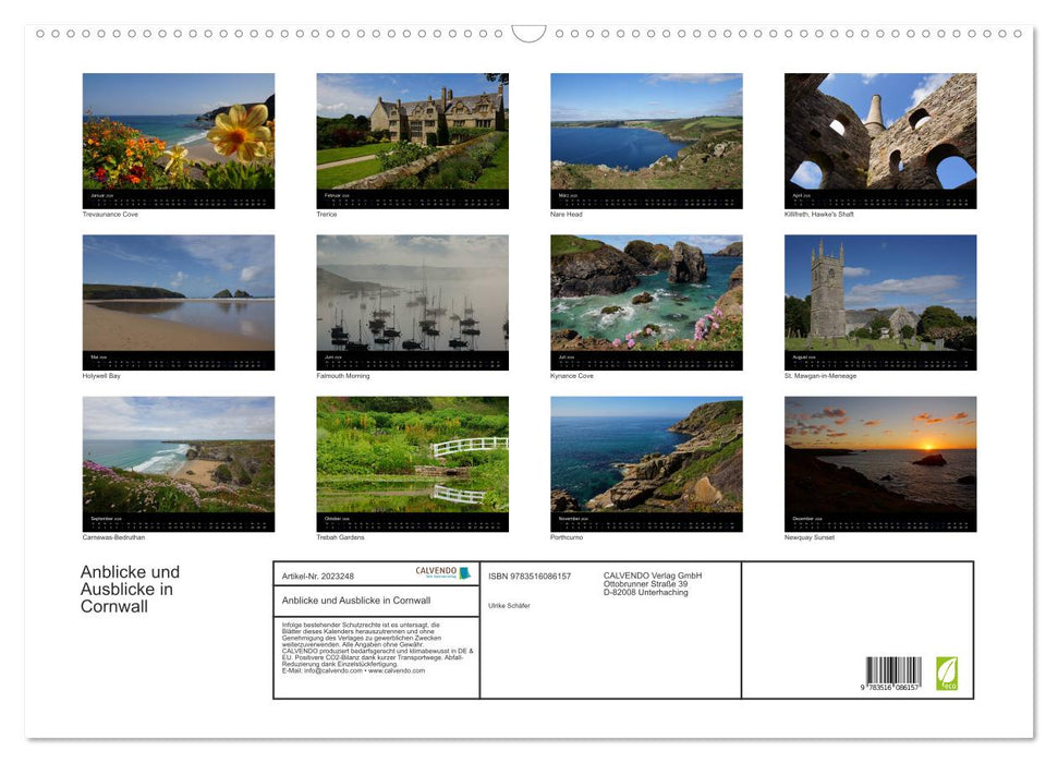 Anblicke und Ausblicke in Cornwall (CALVENDO Wandkalender 2026)