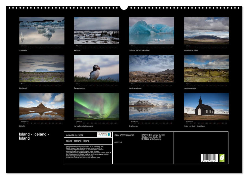 Island - Iceland - Ísland (CALVENDO Wandkalender 2026)