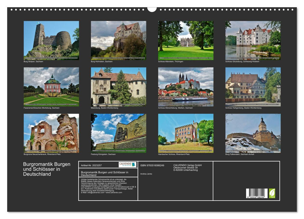 Burgromantik Burgen und Schlösser in Deutschland (CALVENDO Wandkalender 2026)