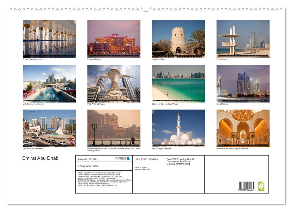 Emirat Abu Dhabi (CALVENDO Wandkalender 2026)