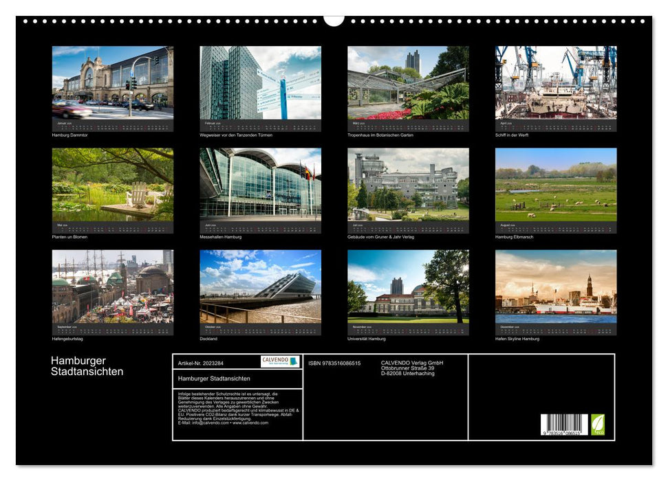 Hamburger Stadtansichten (CALVENDO Wandkalender 2026)