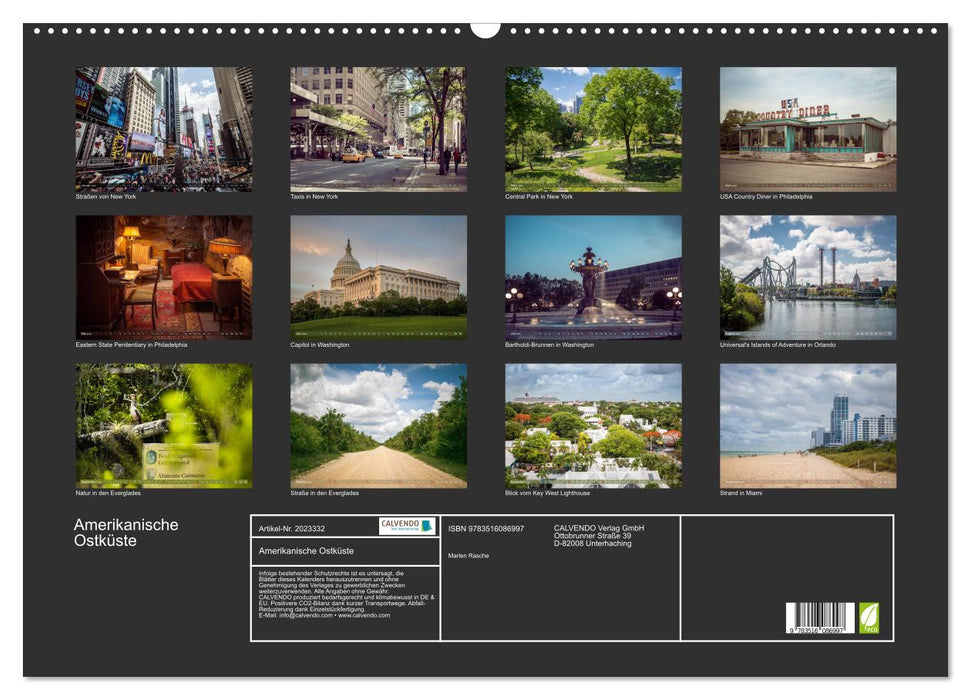 Amerikanische Ostküste (CALVENDO Wandkalender 2026)