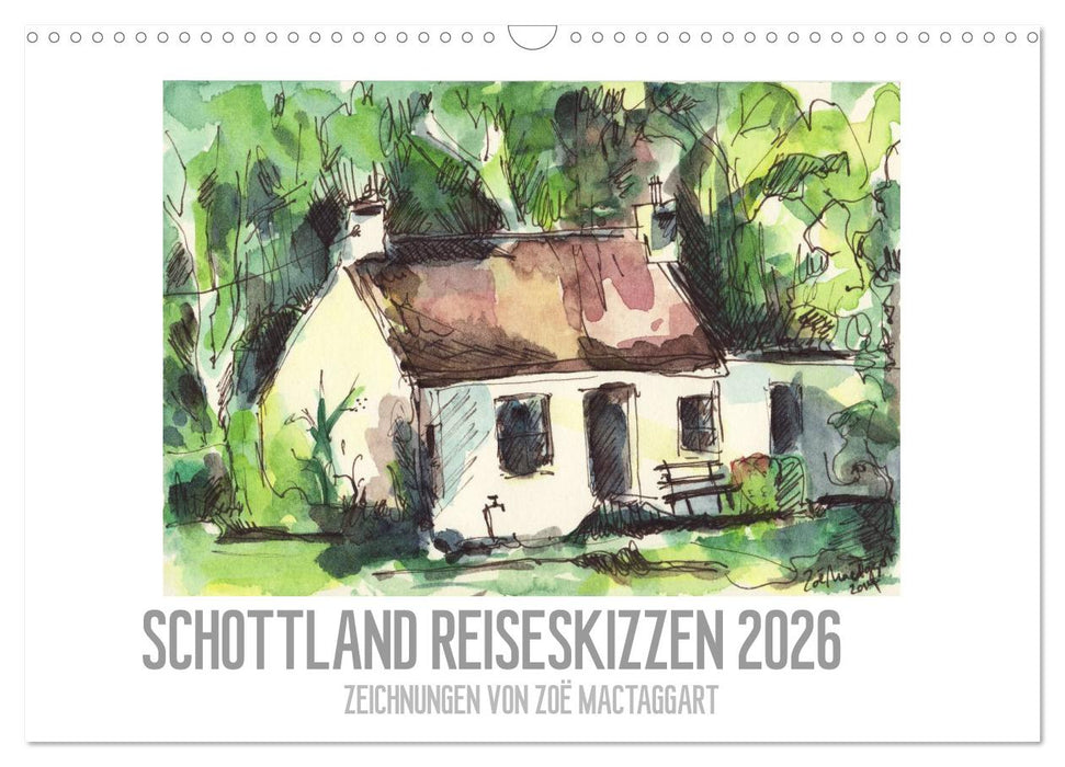 Schottland Reiseskizzen (CALVENDO Wandkalender 2026)