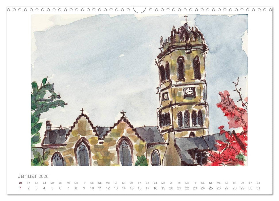 Schottland Reiseskizzen (CALVENDO Wandkalender 2026)