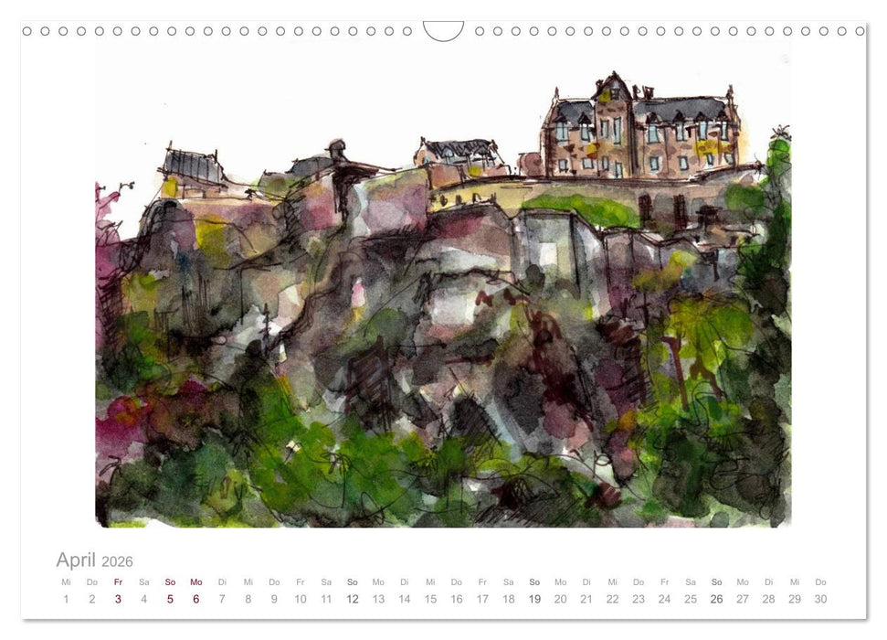 Schottland Reiseskizzen (CALVENDO Wandkalender 2026)