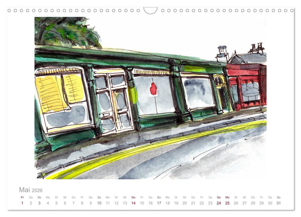 Schottland Reiseskizzen (CALVENDO Wandkalender 2026)