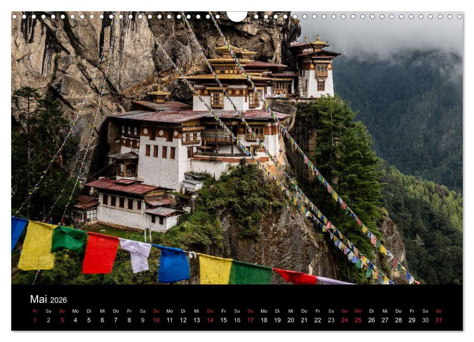 Bhutan - Reise durch das Land des Donnerdrachens (CALVENDO Wandkalender 2026)