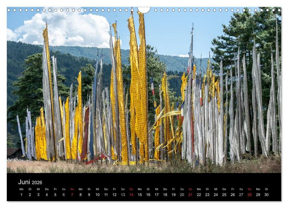 Bhutan - Reise durch das Land des Donnerdrachens (CALVENDO Wandkalender 2026)