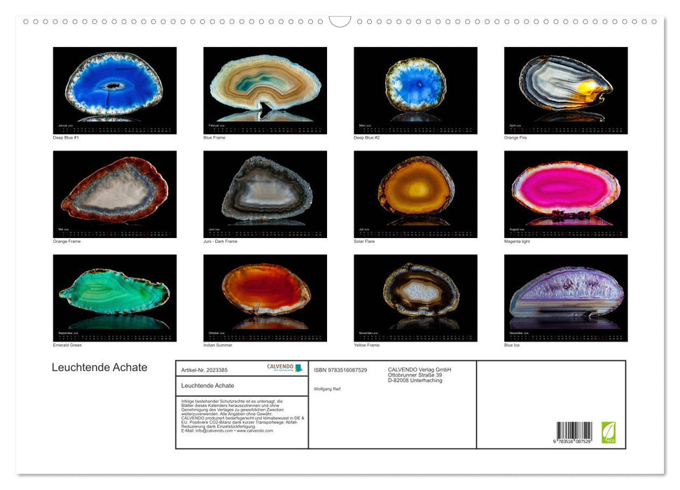 Leuchtende Achate (CALVENDO Wandkalender 2026)