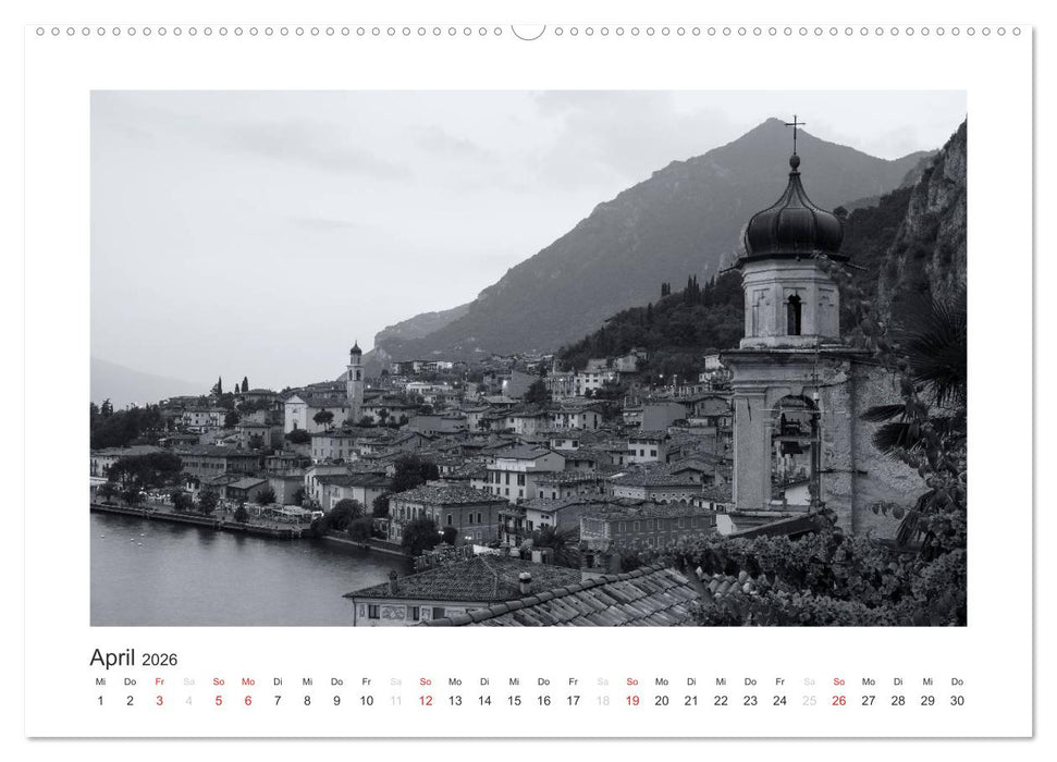 Limone sul Garda schwarzweiß (CALVENDO Wandkalender 2026)