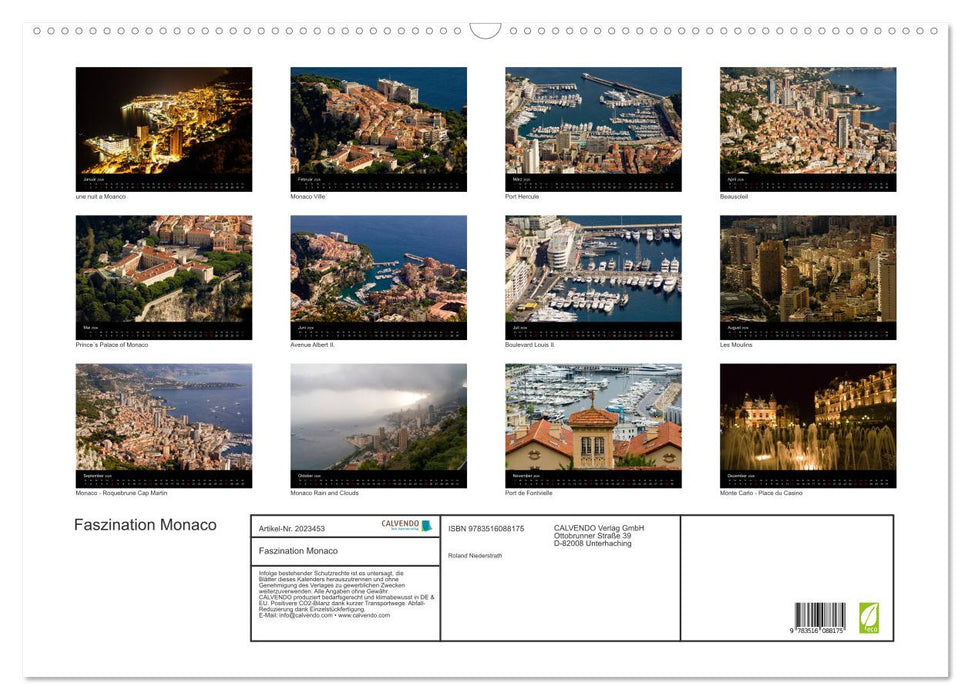 Faszination Monaco (CALVENDO Wandkalender 2026)
