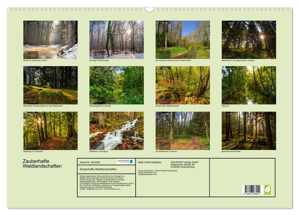 Zauberhafte Waldlandschaften (CALVENDO Wandkalender 2026)