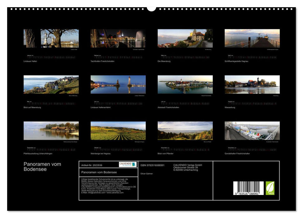 Panoramen vom Bodensee (CALVENDO Premium Wandkalender 2026)