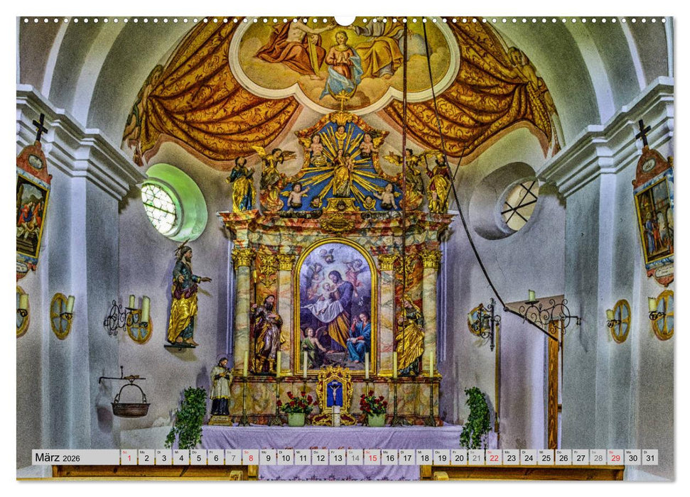 Kirchen und Kapellen (CALVENDO Premium Wandkalender 2026)