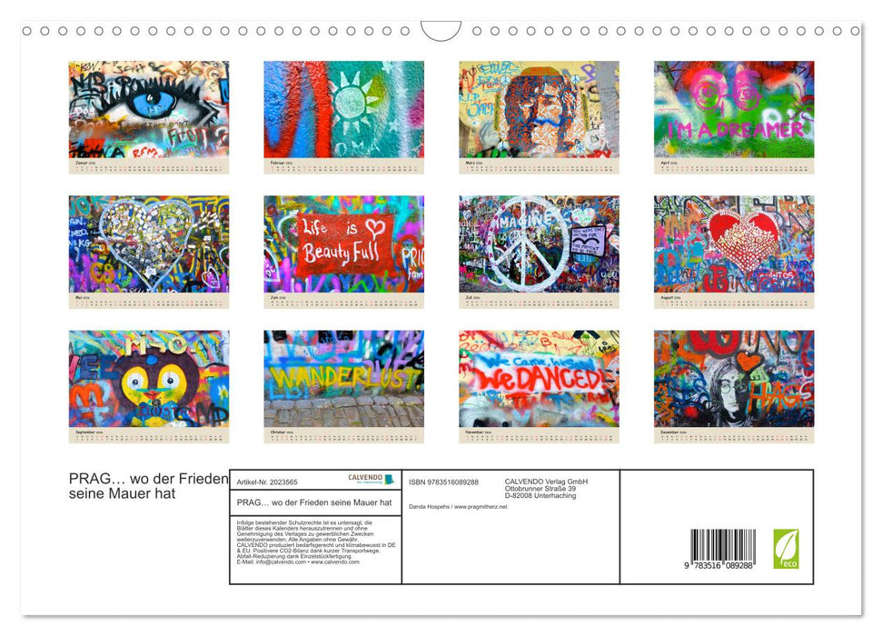 PRAG… wo der Frieden seine Mauer hat (CALVENDO Wandkalender 2026)