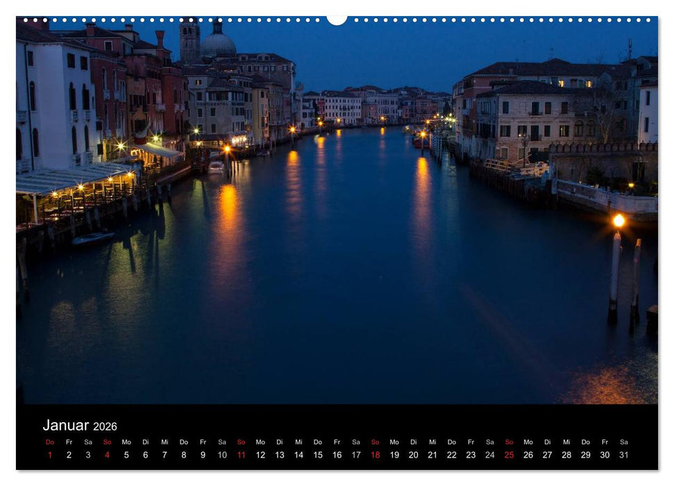Venedig bei Nacht (CALVENDO Premium Wandkalender 2026)