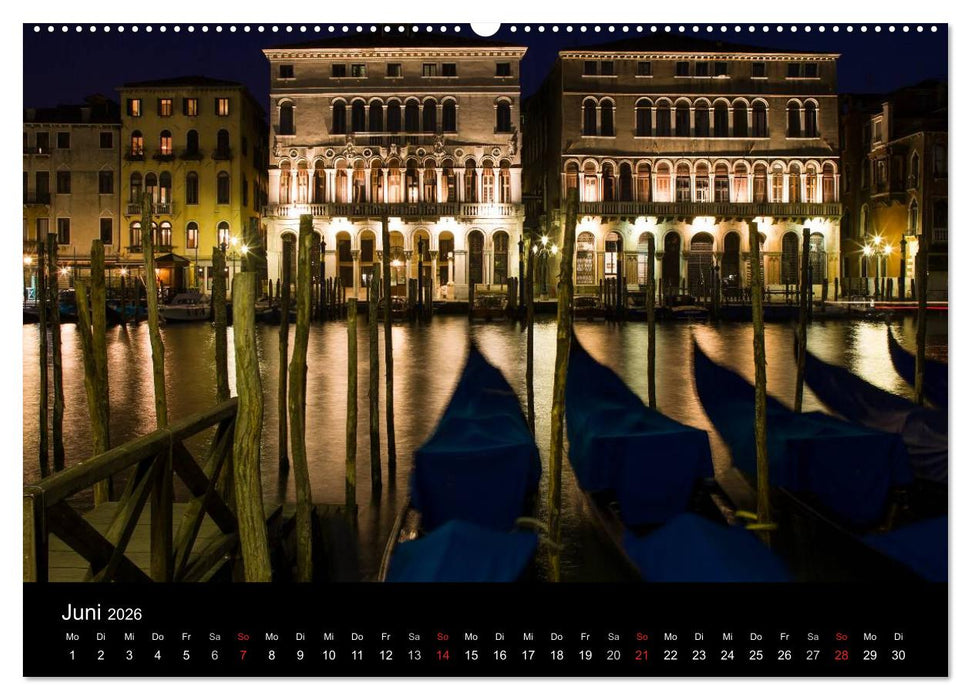 Venedig bei Nacht (CALVENDO Premium Wandkalender 2026)
