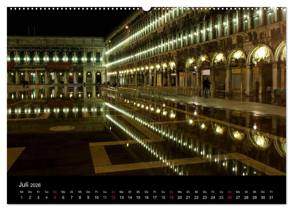 Venedig bei Nacht (CALVENDO Premium Wandkalender 2026)